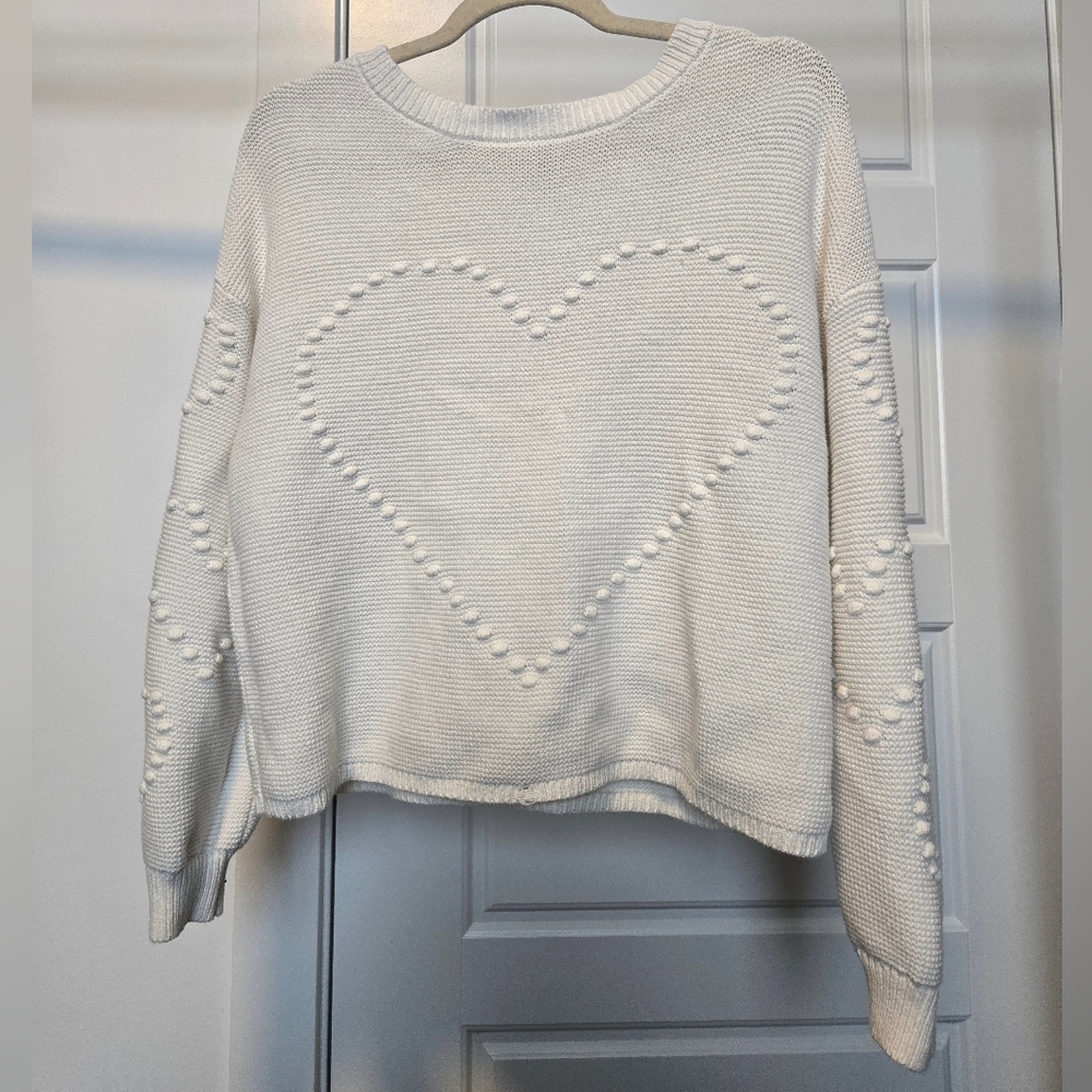 Jessica Simpson Cream Heart Knit Sweater